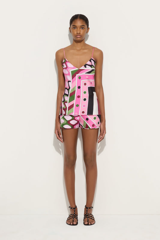 Vivara Print Silk Shorts