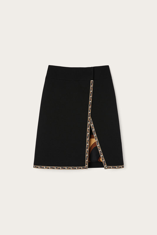 Wool Skirt with Printed Details