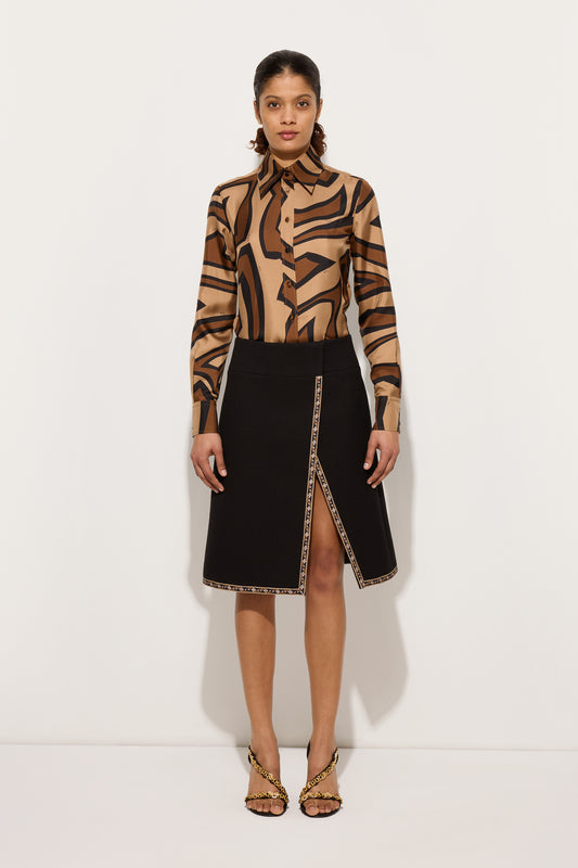 Wool Skirt with Printed Details