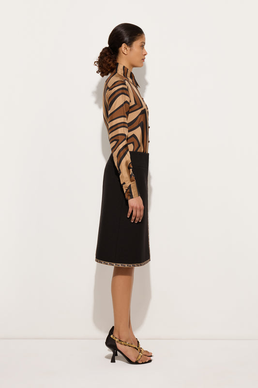 Wool Skirt with Printed Details