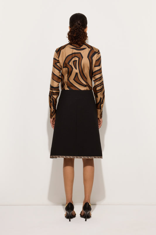 Wool Skirt with Printed Details