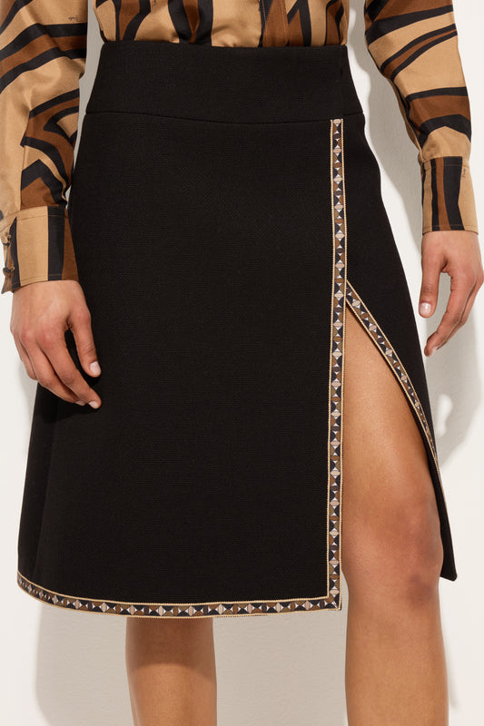 Wool Skirt with Printed Details