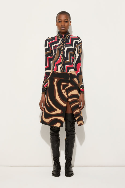 Labirinto Print Midi Skirt