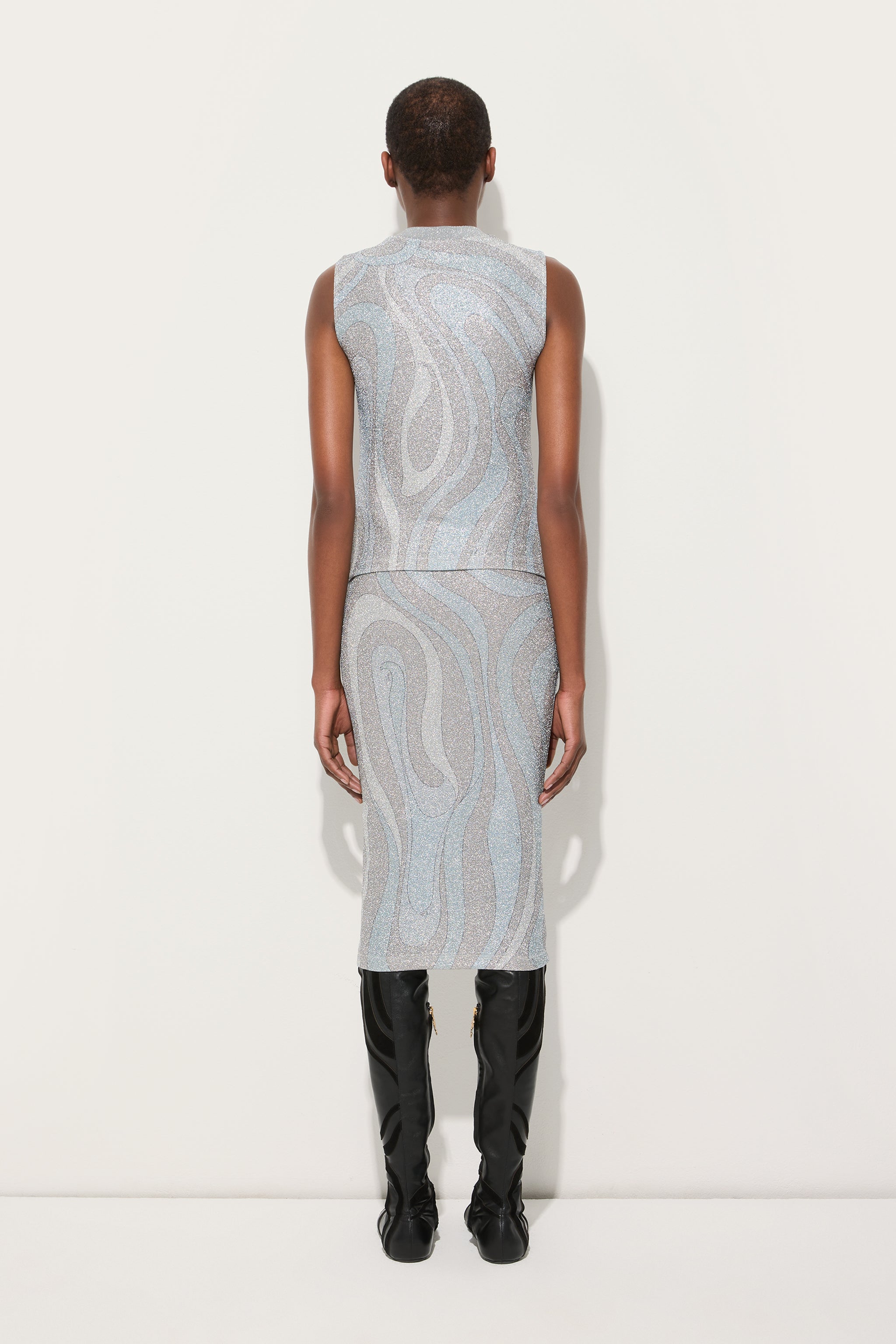 Marmo Print Lamé Jersey Top – PUCCI
