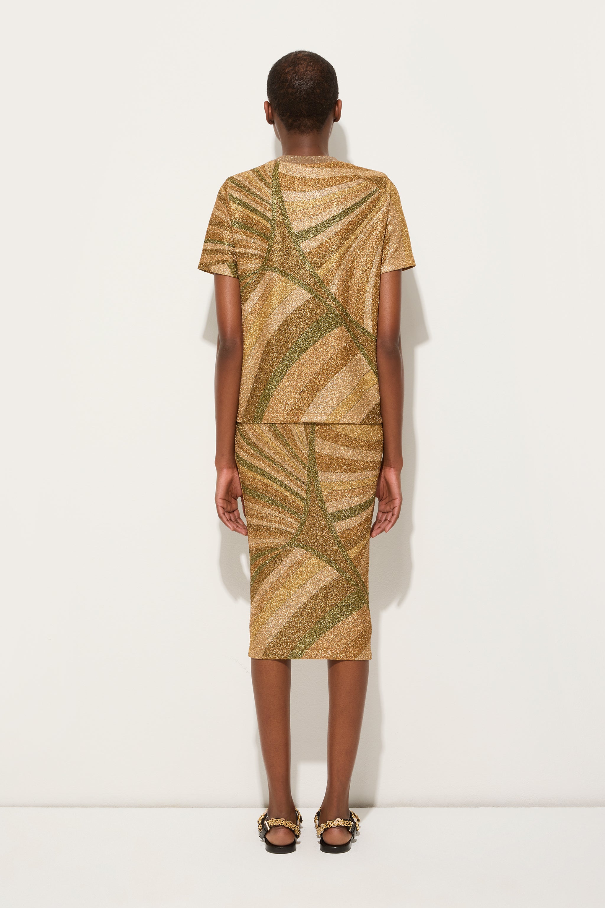 Marmo Print Jersey Lamé T-shirt – PUCCI