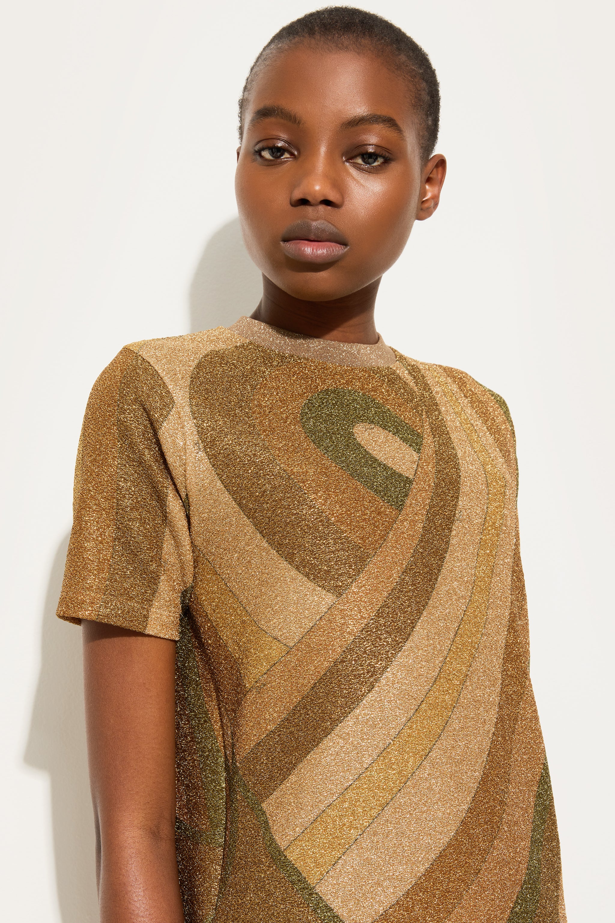 Marmo Print Jersey Lamé T-shirt – PUCCI Online Store