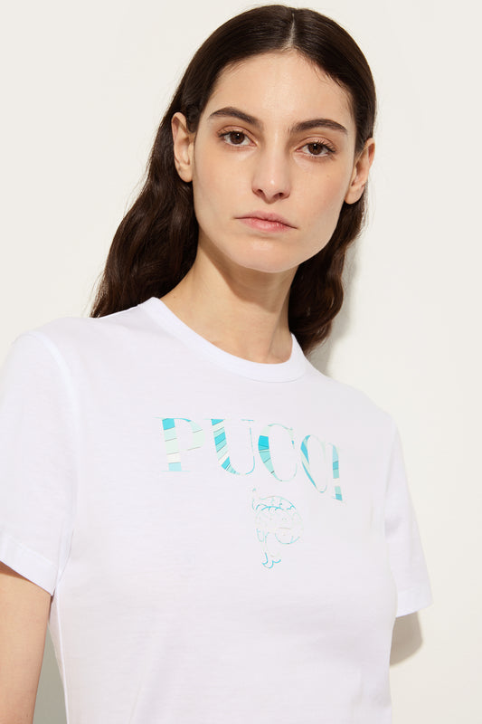 T-shirt in Cotone con Logo Pucci