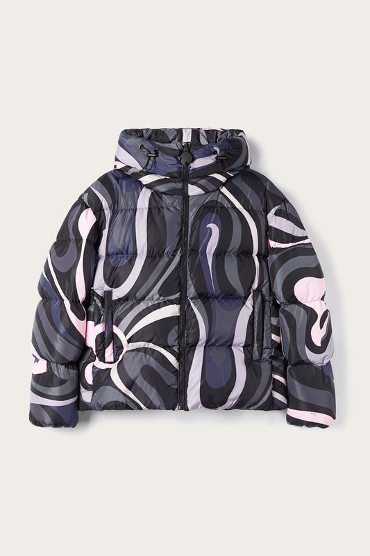 Marmo Print Down Jacket