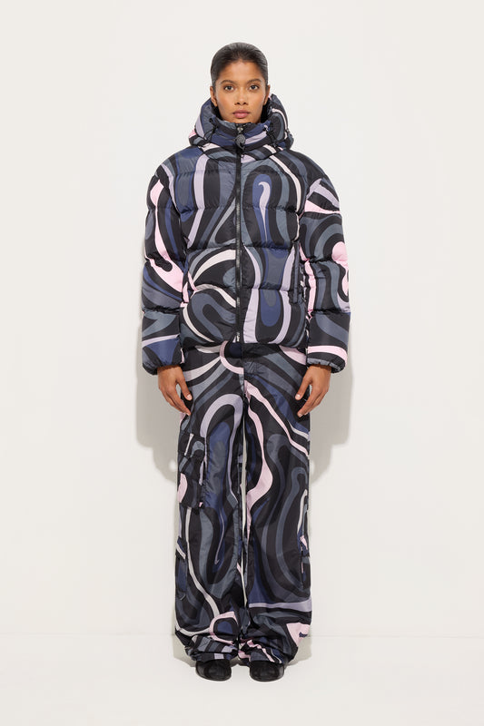 Marmo Print Down Jacket