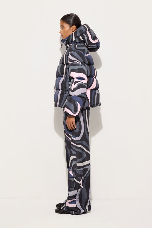 Marmo Print Down Jacket