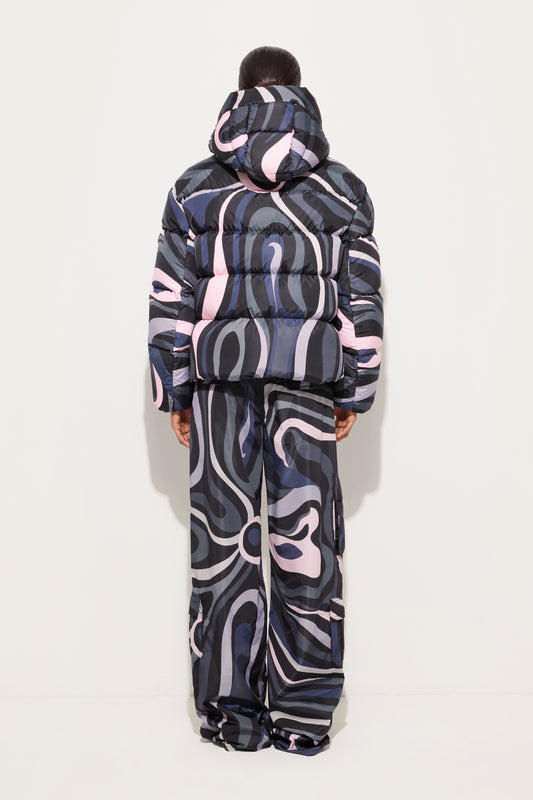 Marmo Print Down Jacket