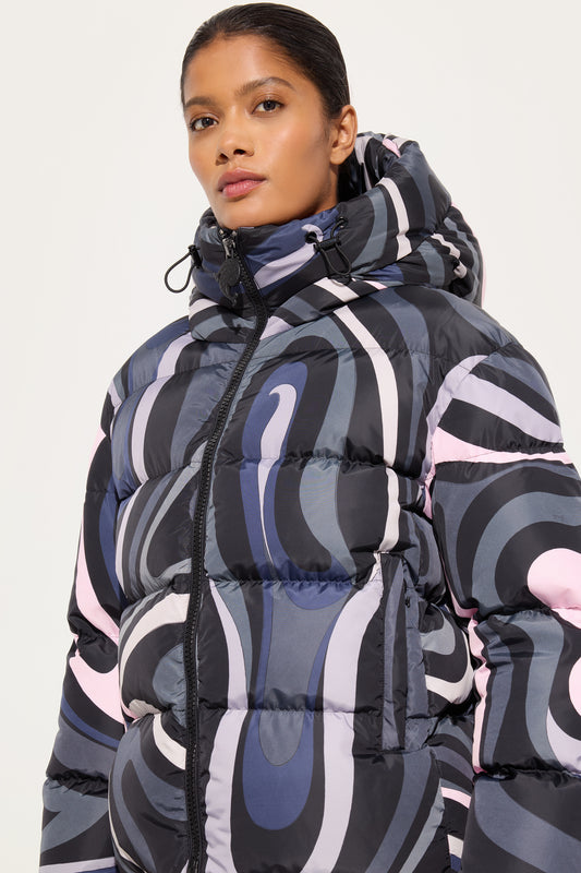 Marmo Print Down Jacket