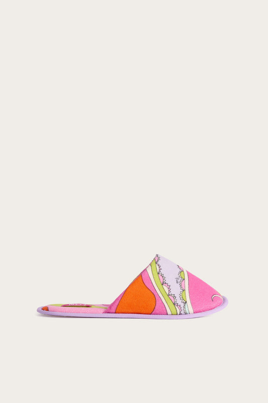 Orchidee Print Terry Slippers
