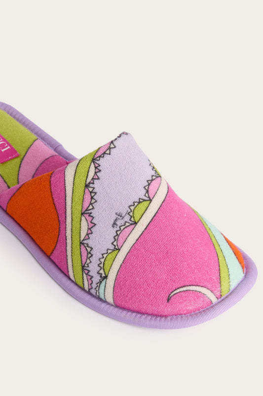 Orchidee Print Terry Slippers
