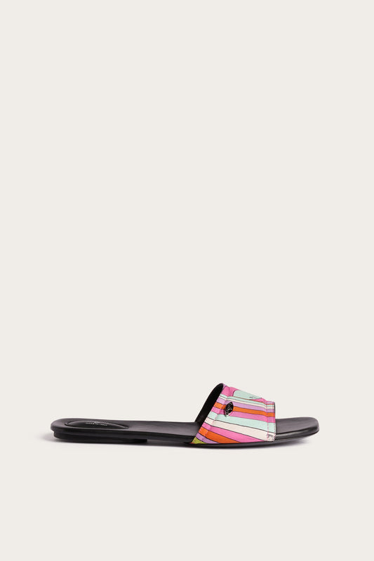 Iride Print Silk Slip-Ons