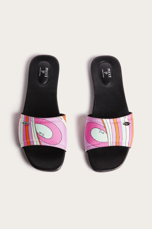 Iride Print Silk Slip-Ons
