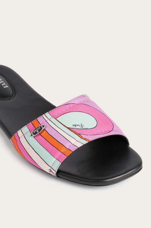 Iride Print Silk Slip-Ons