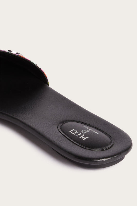 Iride Print Silk Slip-Ons