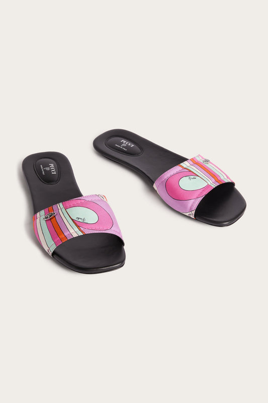 Iride Print Silk Slip-Ons