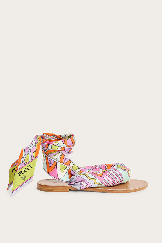 Multicolor Scarf Sandals
