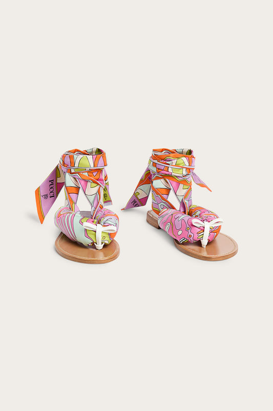 Multicolor Scarf Sandals
