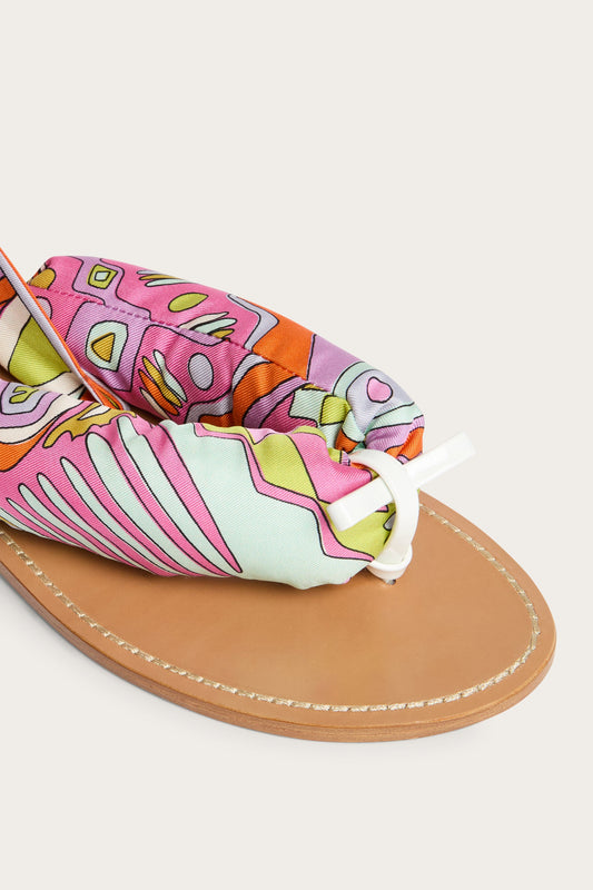 Multicolor Scarf Sandals