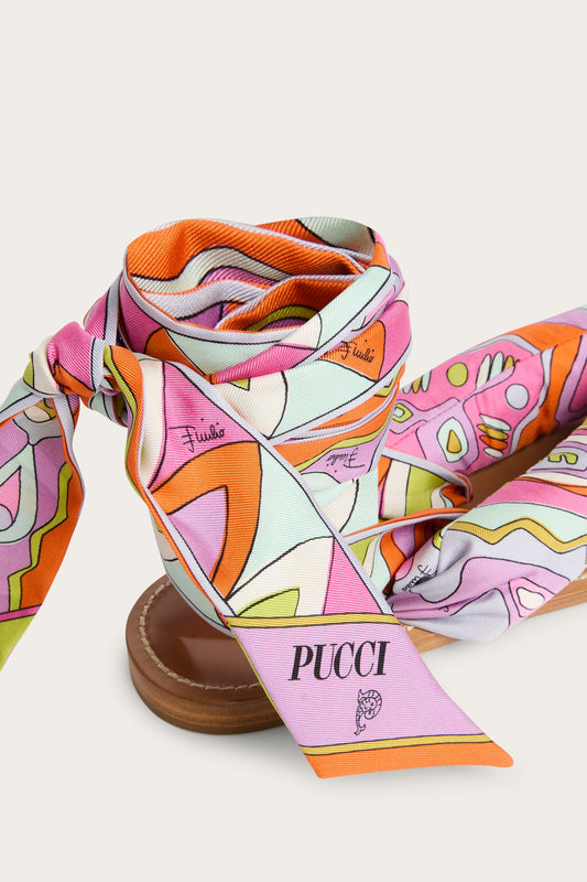 Multicolor Scarf Sandals