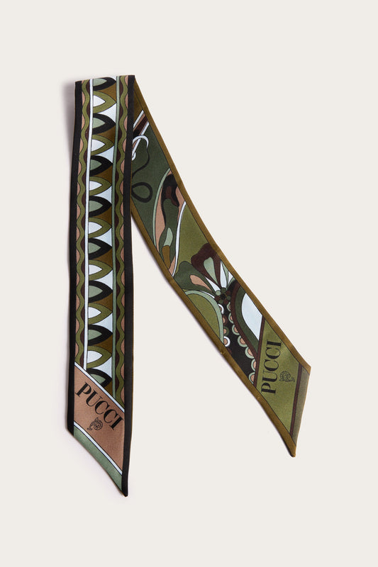 Mixed Print Silk Twill Scarf