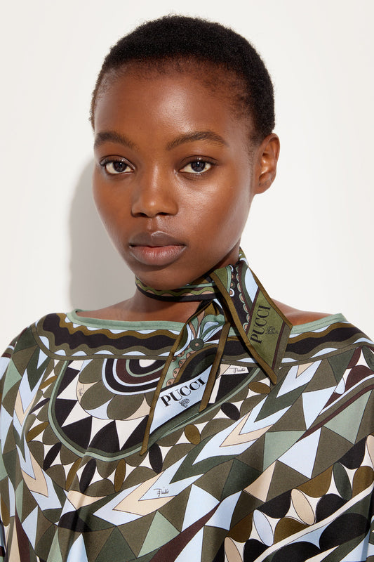 Mixed Print Silk Twill Scarf