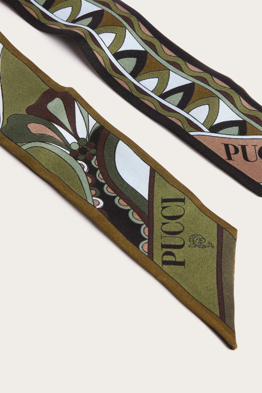 Mixed Print Silk Twill Scarf