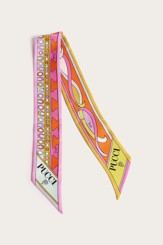Mixed Print Silk Twill Scarf
