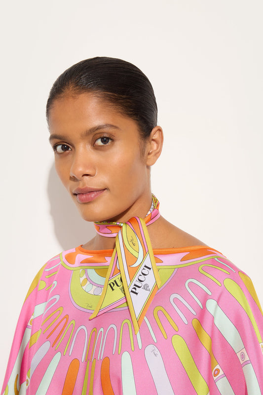 Mixed Print Silk Twill Scarf