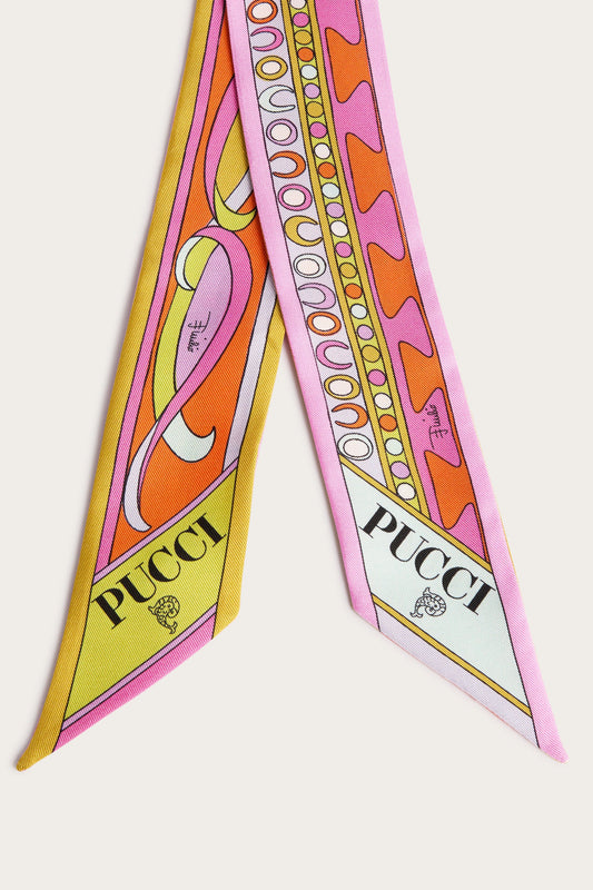 Mixed Print Silk Twill Scarf