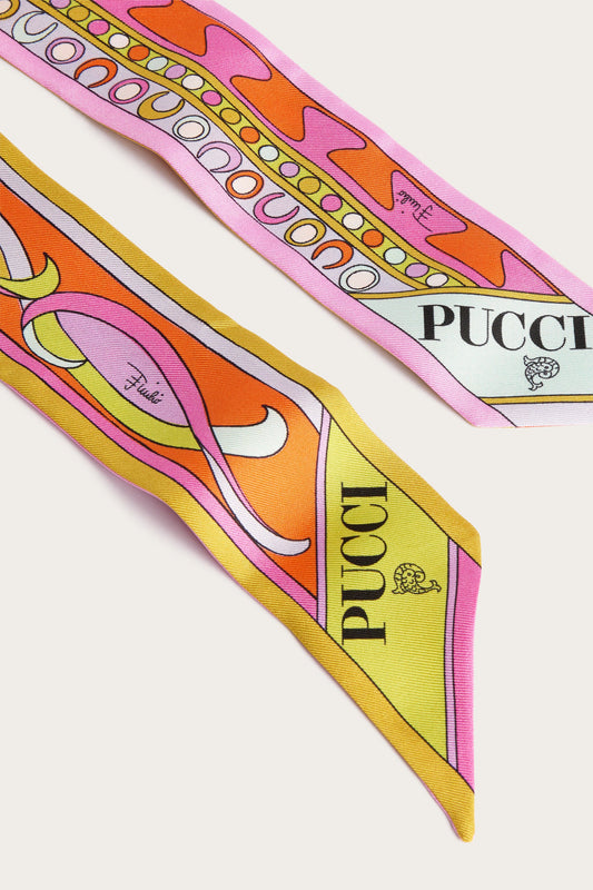 Mixed Print Silk Twill Scarf