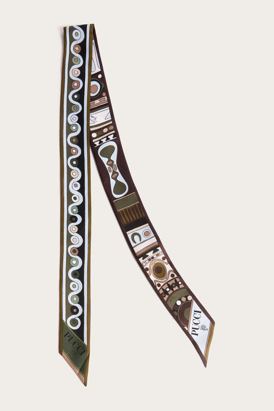Mixed Print Silk Twill Scarf