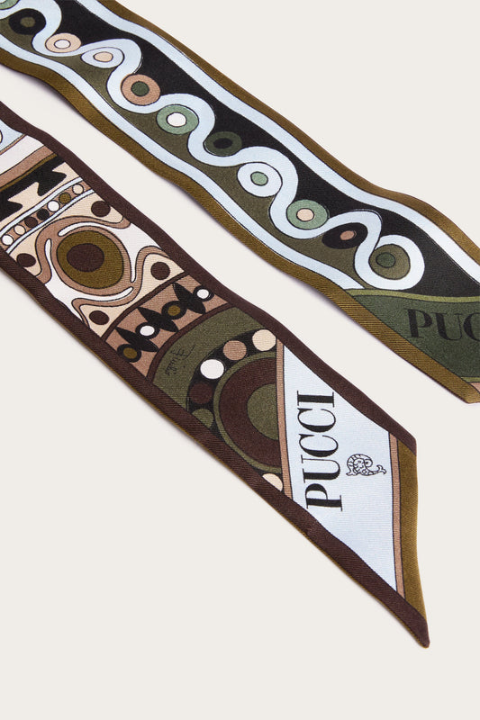 Mixed Print Silk Twill Scarf