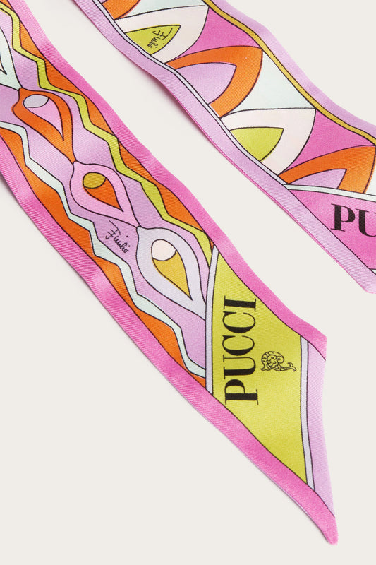 Mixed Print Silk Twill Scarf