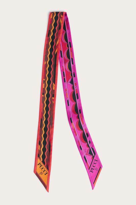 Foulard in Seta con Mix di Stampe