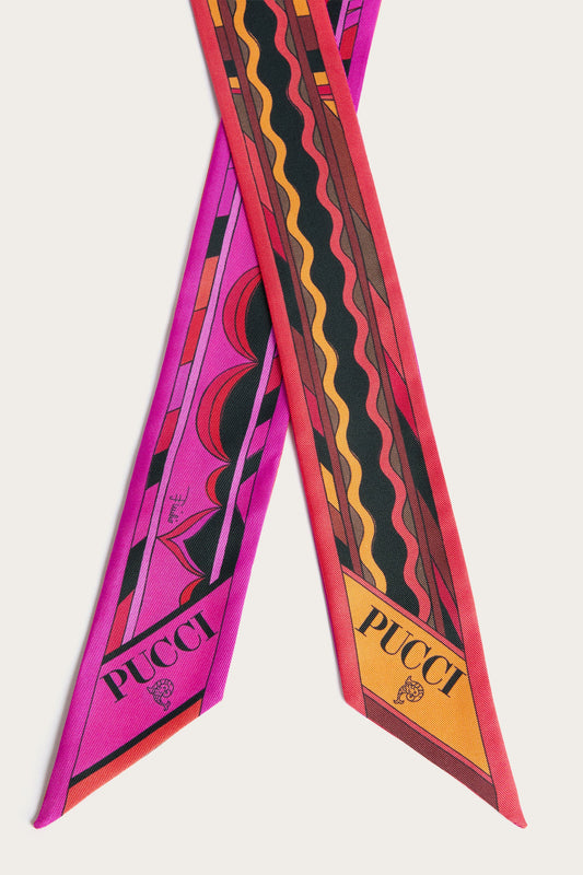 Foulard in Seta con Mix di Stampe