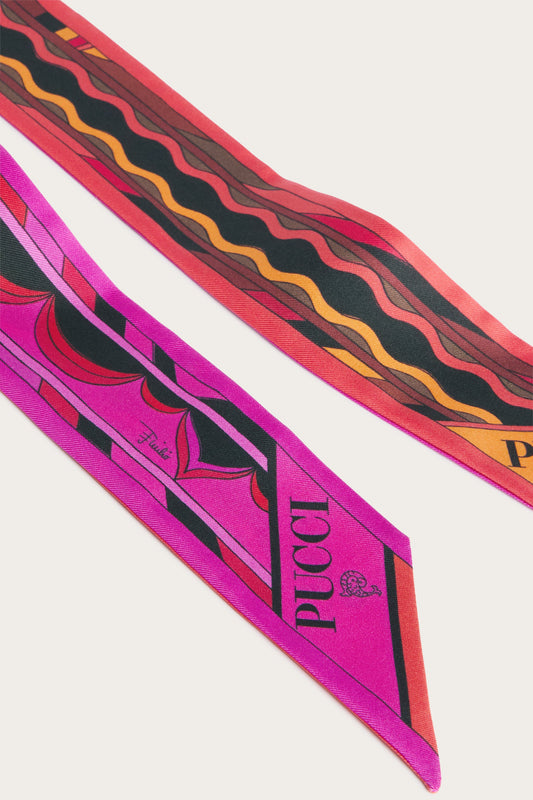Foulard in Seta con Mix di Stampe