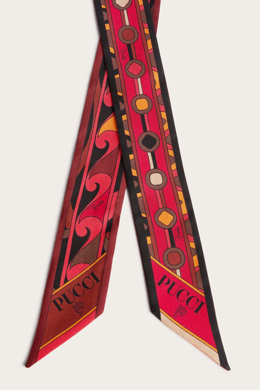 Foulard in Seta con Mix di Stampe