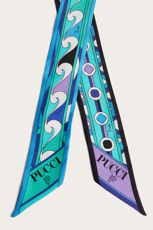 Mixed Print Silk Twill Scarf