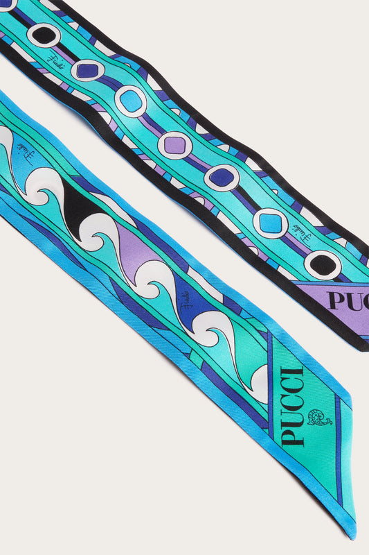 Mixed Print Silk Twill Scarf