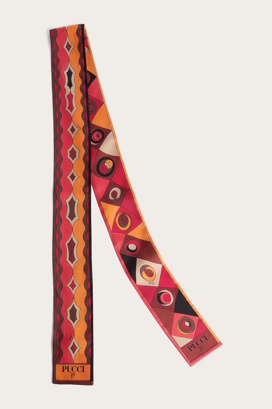 Foulard in Seta con Mix di Stampe 