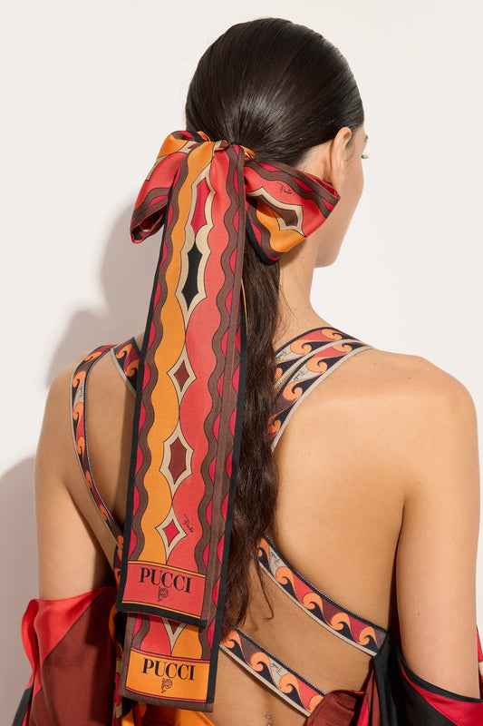 Foulard in Seta con Mix di Stampe 