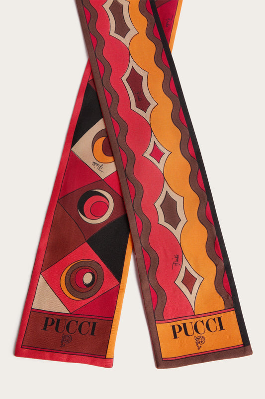 Foulard in Seta con Mix di Stampe 