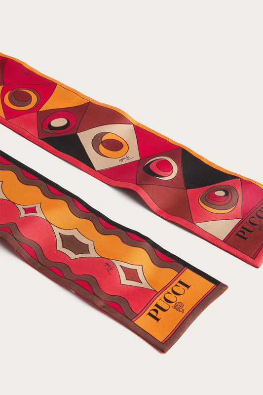 Foulard in Seta con Mix di Stampe 