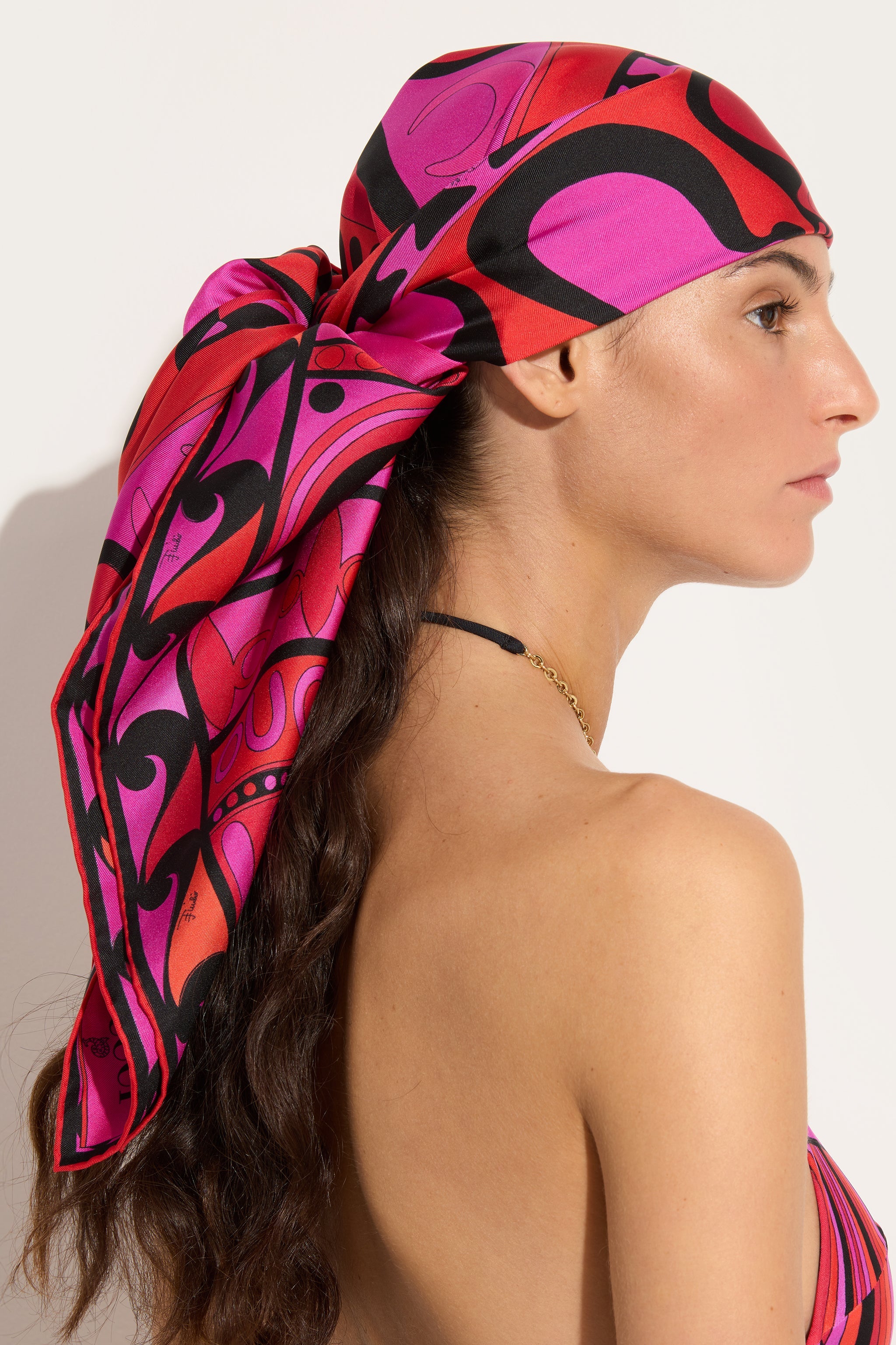 小物 mame Hand Printed Silk Scarf - pink Silk scarves: designer silk scarves and head scarves – PUCCI