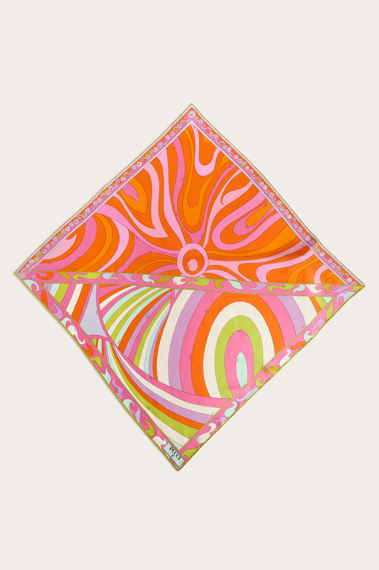 Iride and Marmo Print Silk Carre