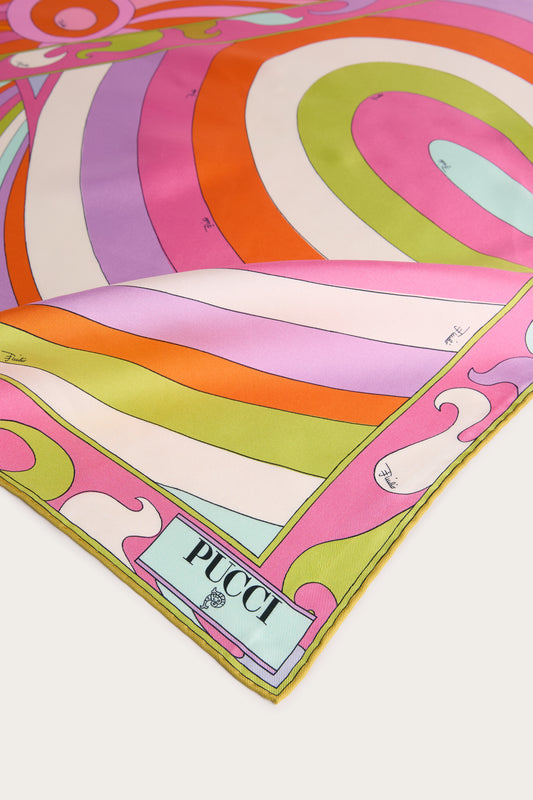 Iride and Marmo Print Silk Carre
